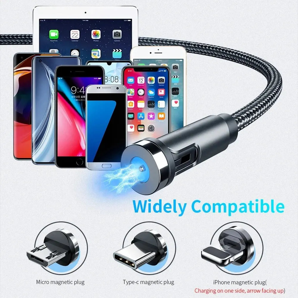3-in-1 540° Magnetic Fast Charge Cable