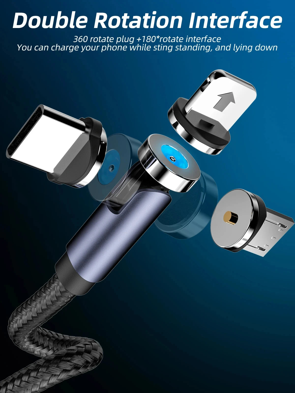 3-in-1 540° Magnetic Fast Charge Cable