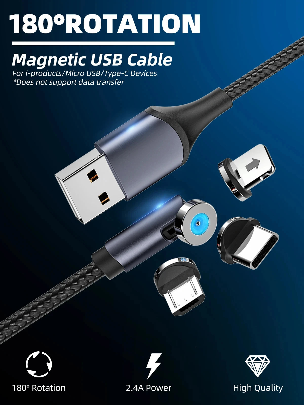 3-in-1 540° Magnetic Fast Charge Cable